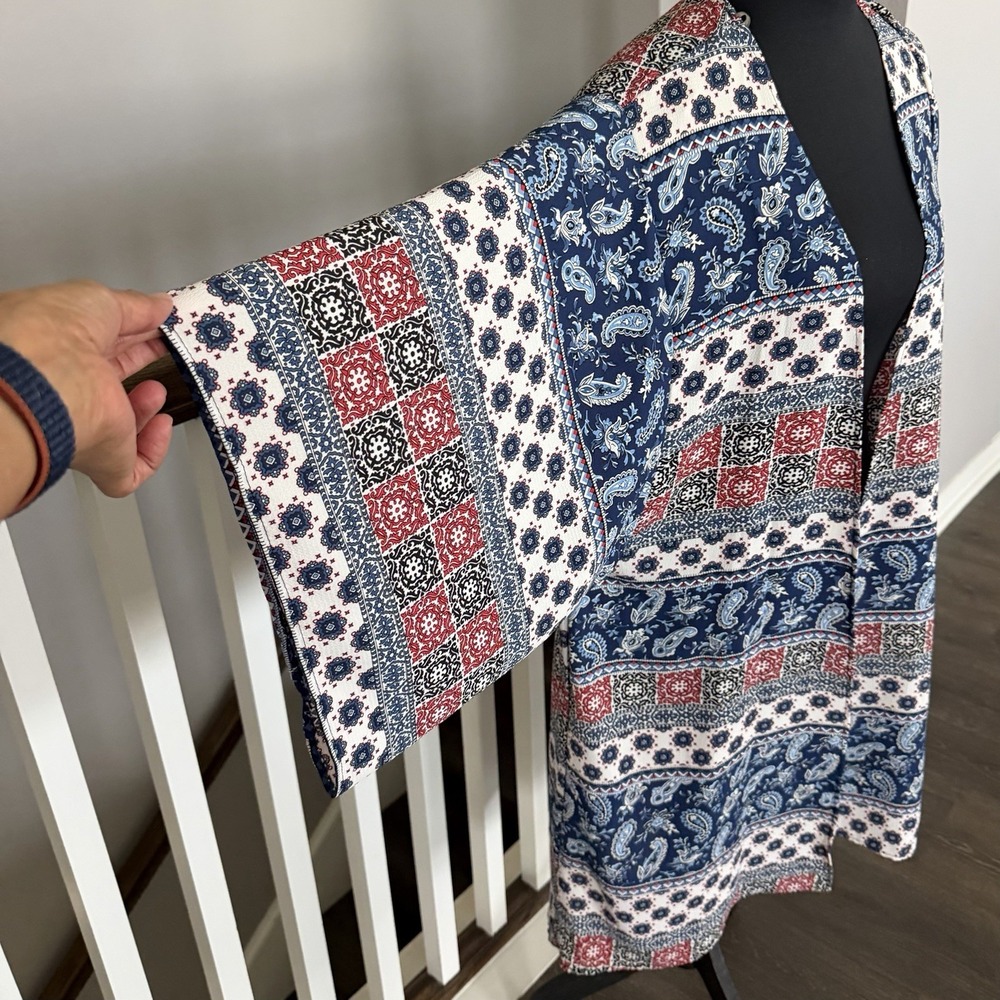 Hummingbird Stitch Fix NWT Kimono Open Cardigan Medium Boho Beach Resort - Picture 2 of 12